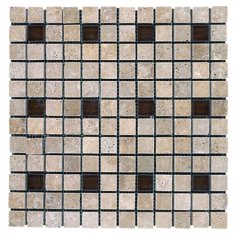 1 x 2,3 x 2,3 Noce Glass Mix Travertine